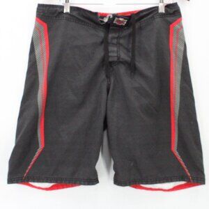 MMA Elite Shorts Men Medium Gray Board Hybrid Summer Swim Trunks Active Logo